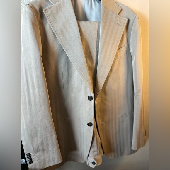 Suitsupply Tan Herringbone Suit 42r - Picture 2 of 12